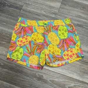 Chubbies Yellow and Pink Swim Trunks with Tropical Flair